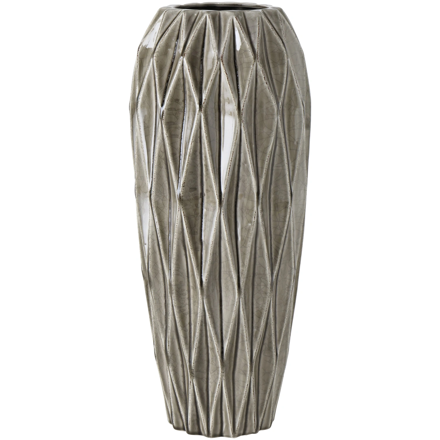 Vase, grau, Steingut