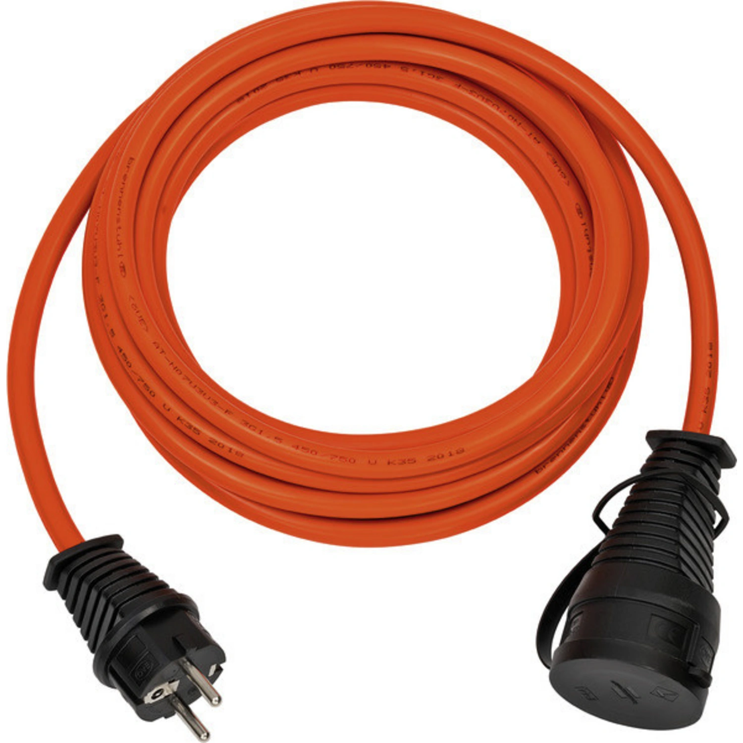 Verlängerungskabel, orange, Kunststoff, Länge: 5 m