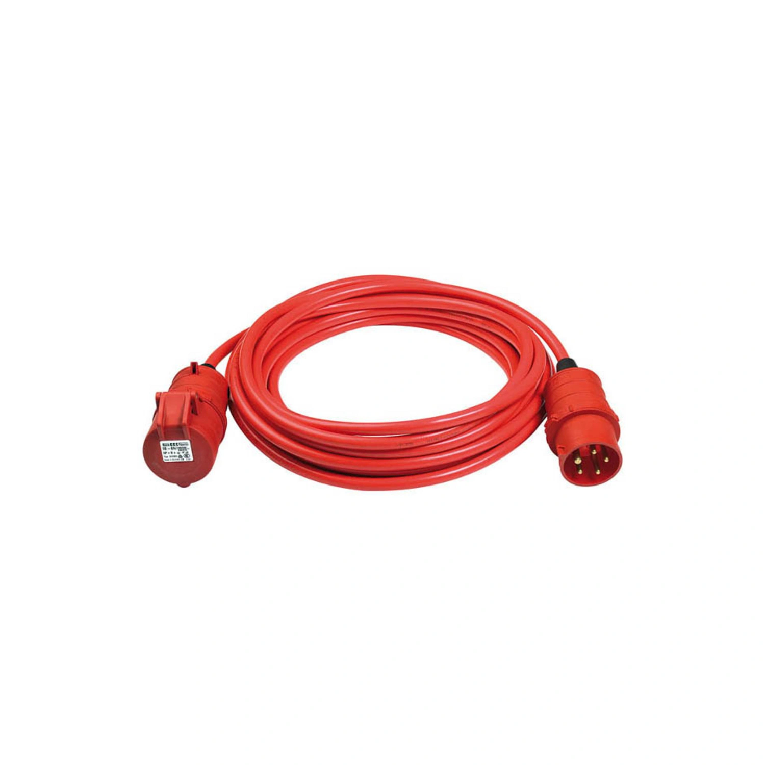 Verlängerungskabel, rot, Kunststoff, Länge: 10 m