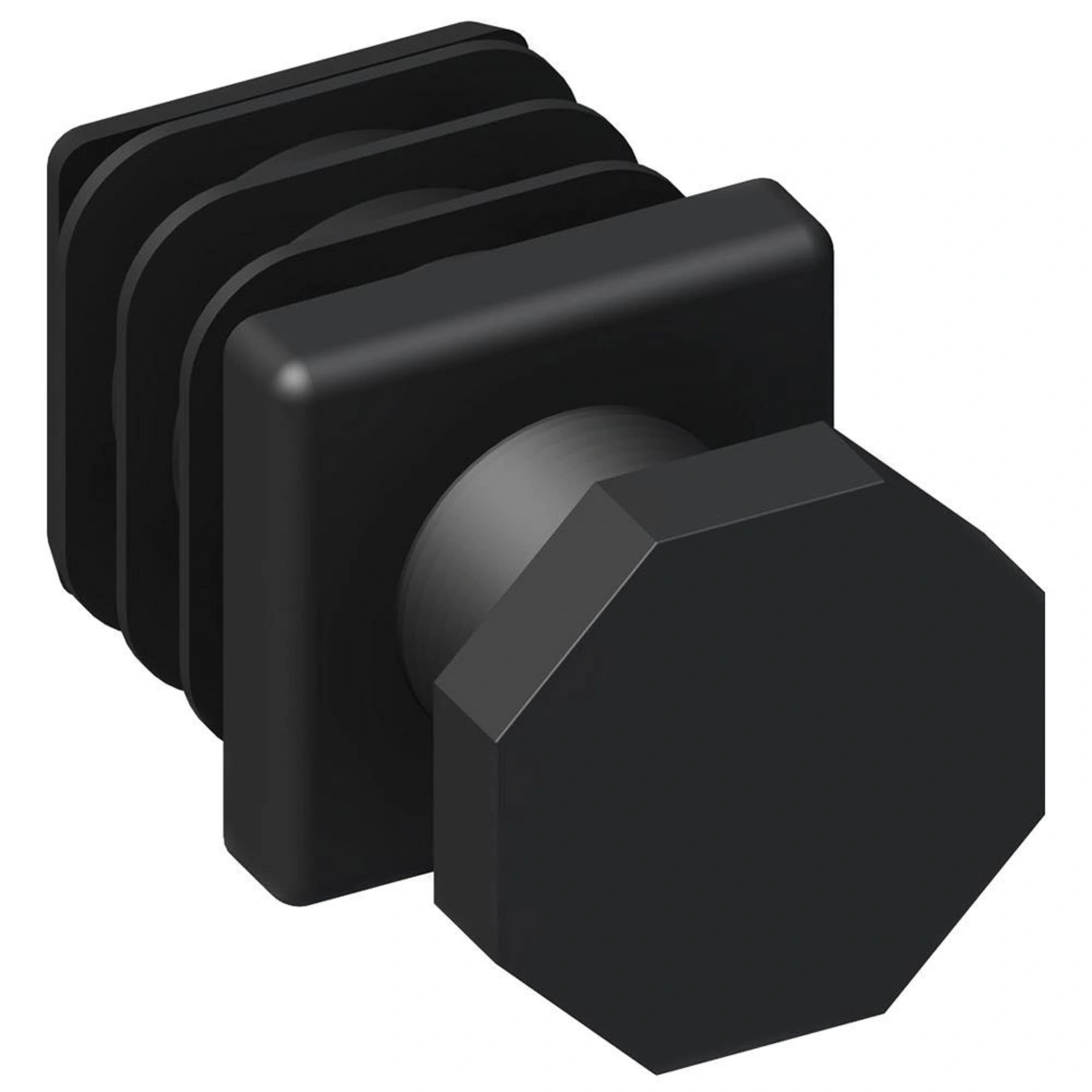 Verstellfuß, BxHxT: 23.5 x 50 x 50 mm, schwarz