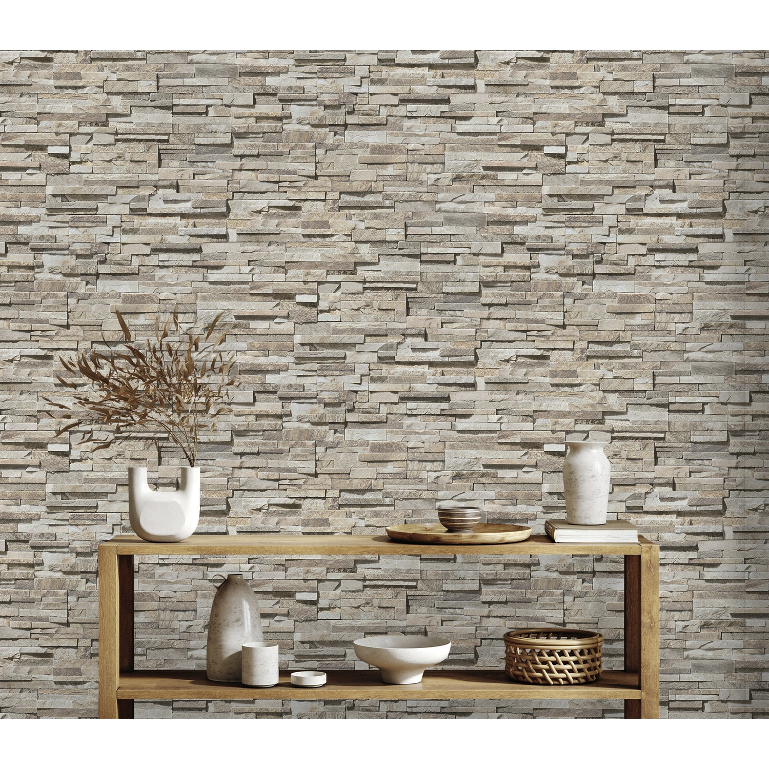 Vliestapete »Björn Stockholm«, BxL: 53 x 1005 cm, Stein, glatt