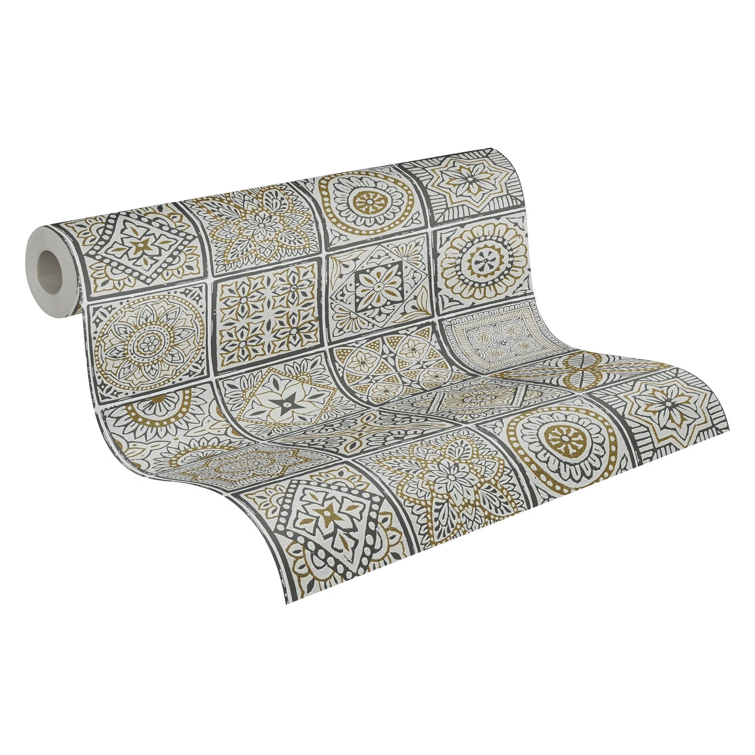 Vliestapete, BxL: 53 x 1005 cm, grau/goldfarben