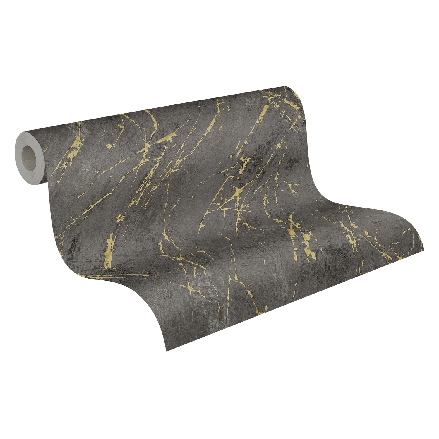 Vliestapete, BxL: 53 x 1005 cm, schwarz/goldfarben