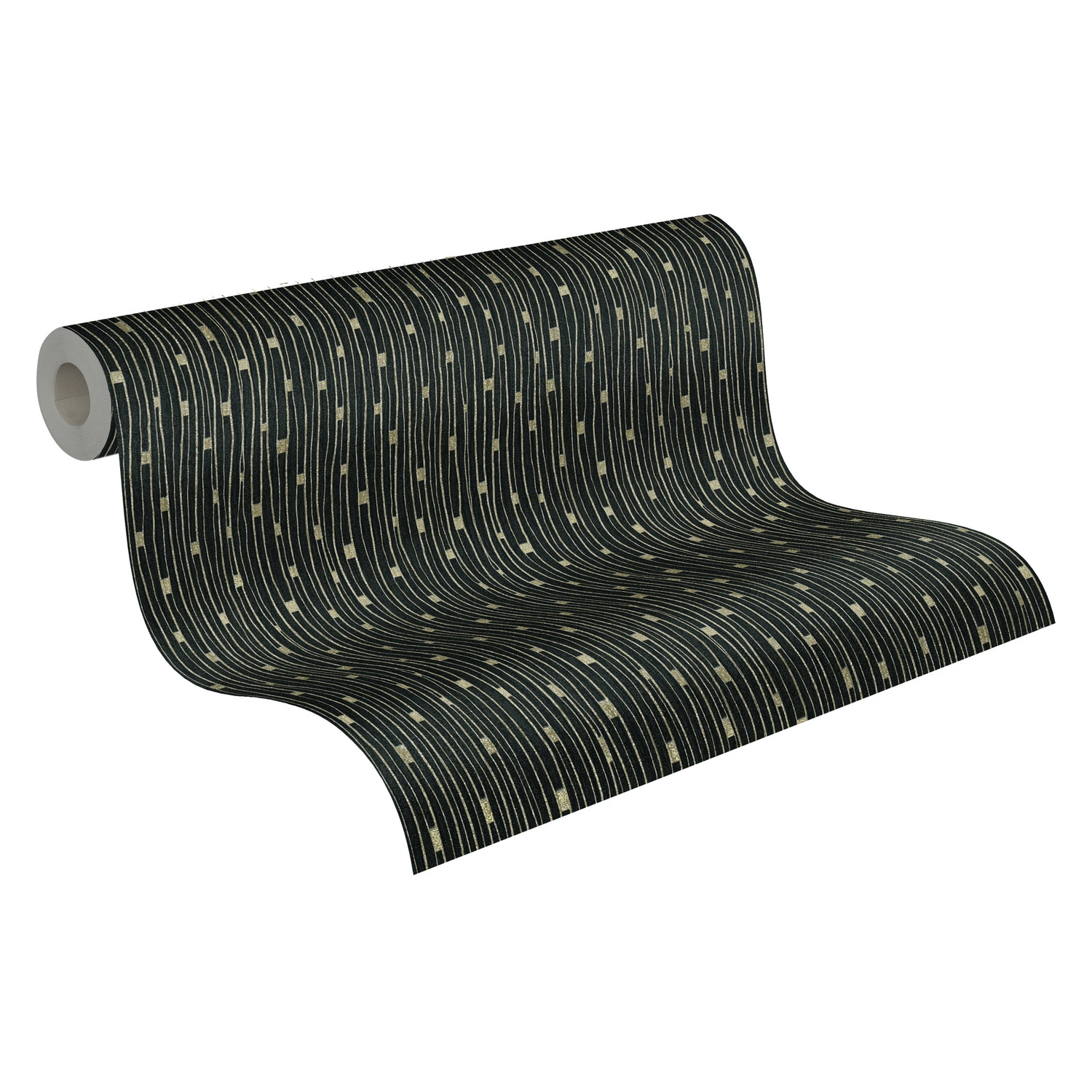 Vliestapete, BxL: 53 x 1005 cm, schwarz/silber