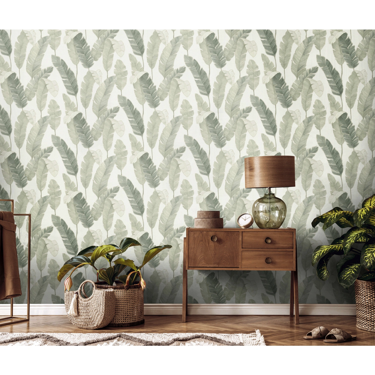 Vliestapete »Lea Bali«, BxL: 53 x 1005 cm, Blätter, strukturiert