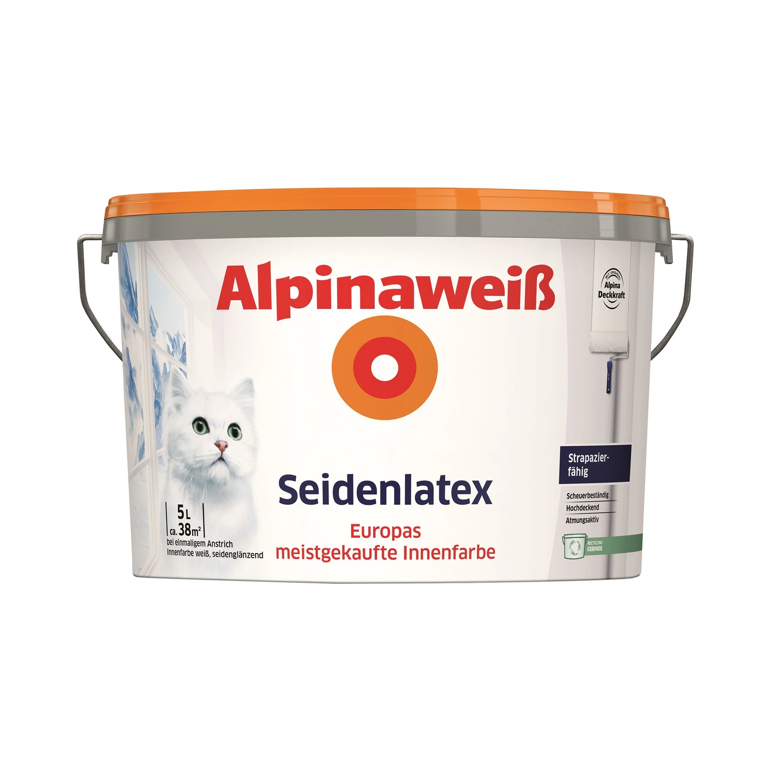 Latexfarbe »Seidenlatex«, Weiß, seidenglänzend