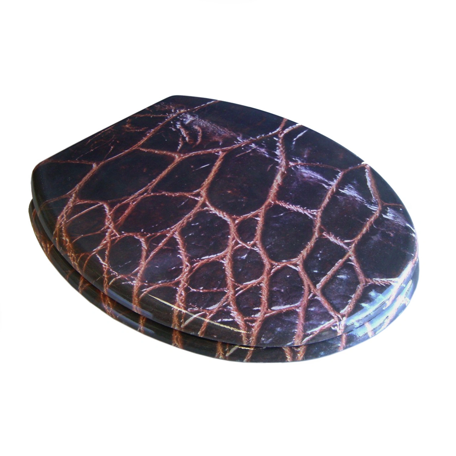WC-Sitz, BxT: 37 x 45,5 cm, Leder Braun