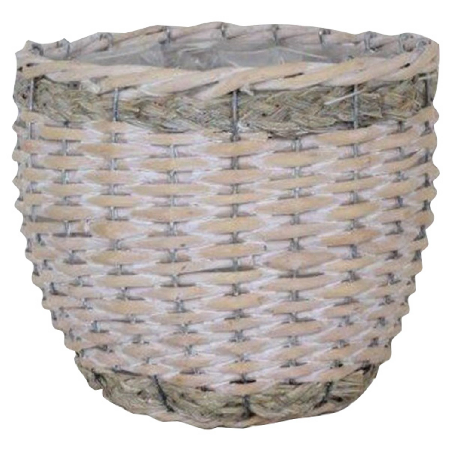 Weidekorb, 19 x 16 cm, waschweiß, bauchig