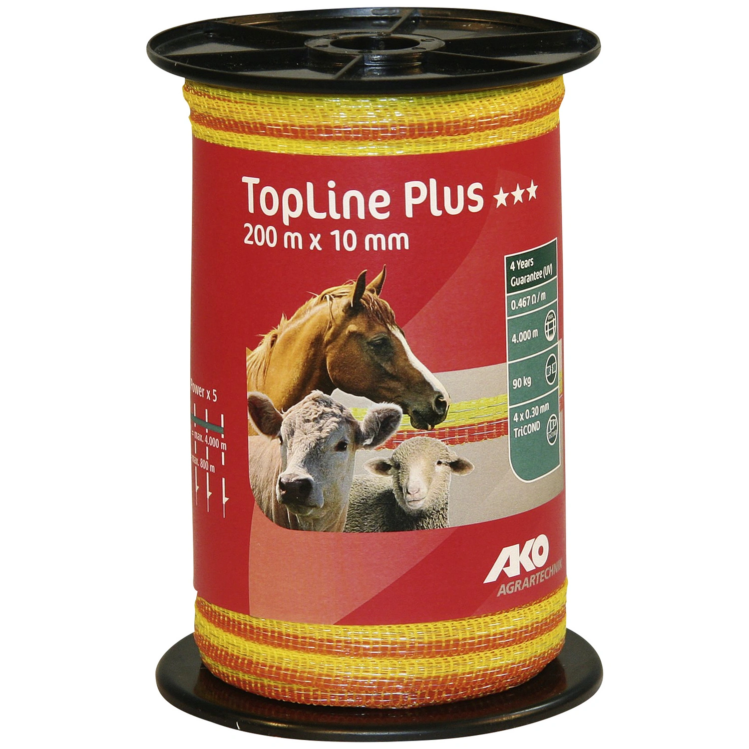 Weidezaunband »TopLine Plus«, Länge: 20000 cm, gelb/orange