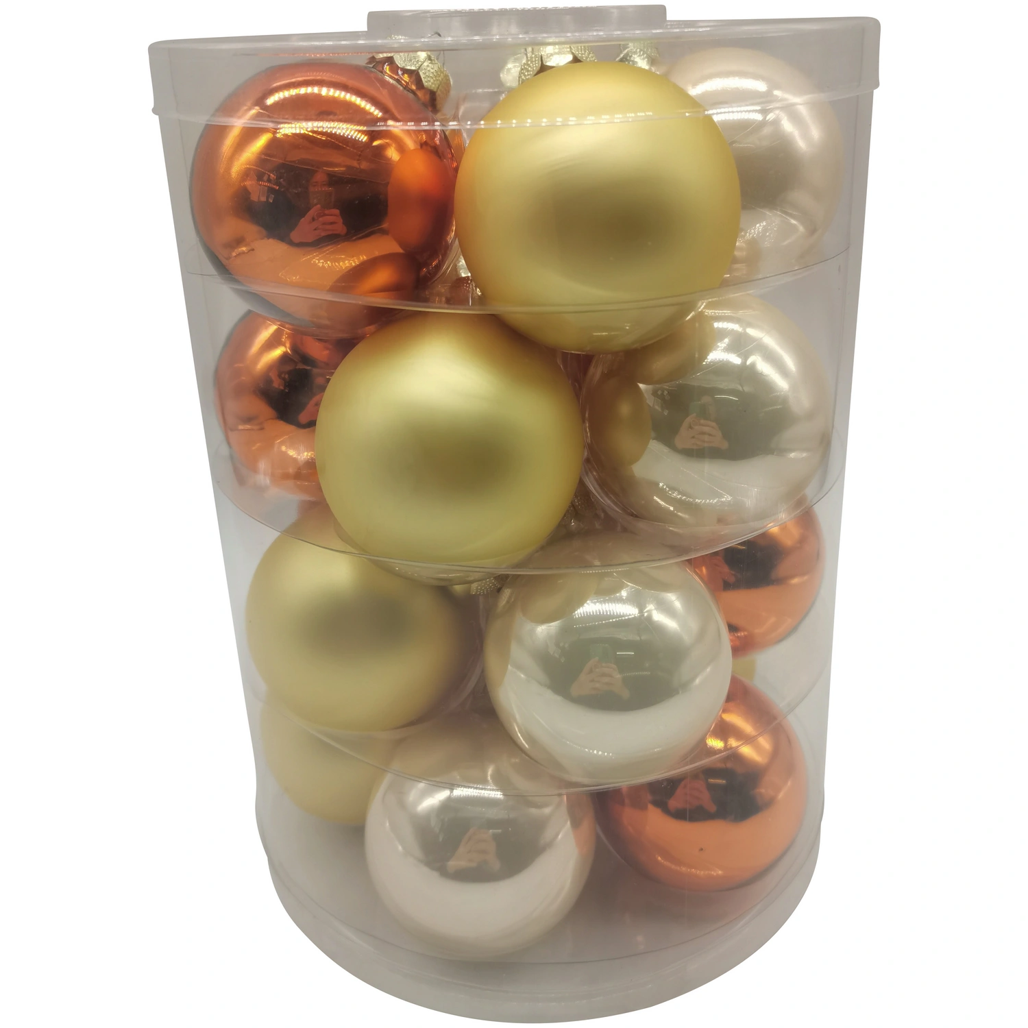 Weihnachtskugel »Cosy Christmas«, Ø: 6 cm, Uni, goldfarben/nougat/champagner, 20 Stück