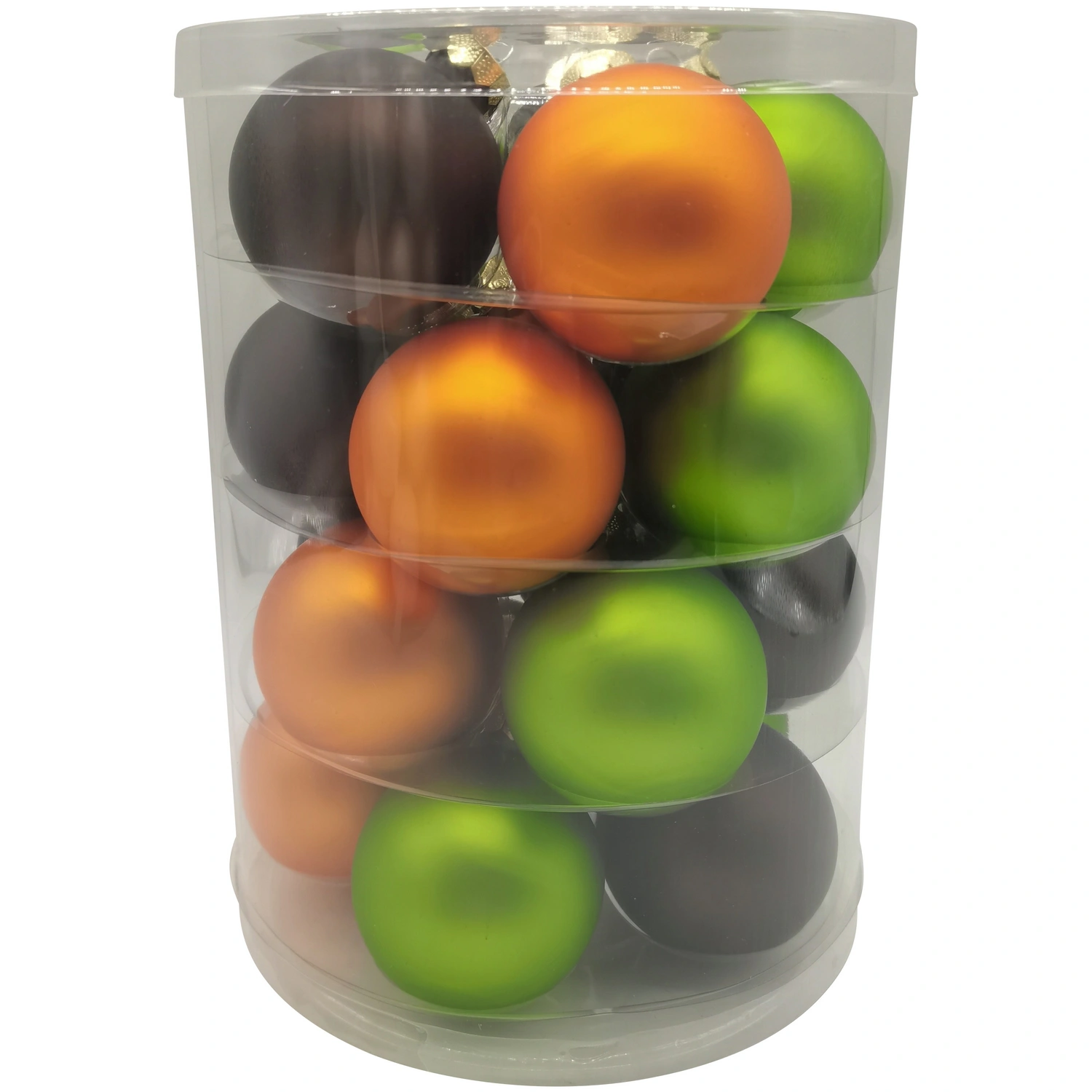 Weihnachtskugel »Cosy Forest«, Ø: 4,5 cm, Uni, gruen/orange/braun, 28 Stück