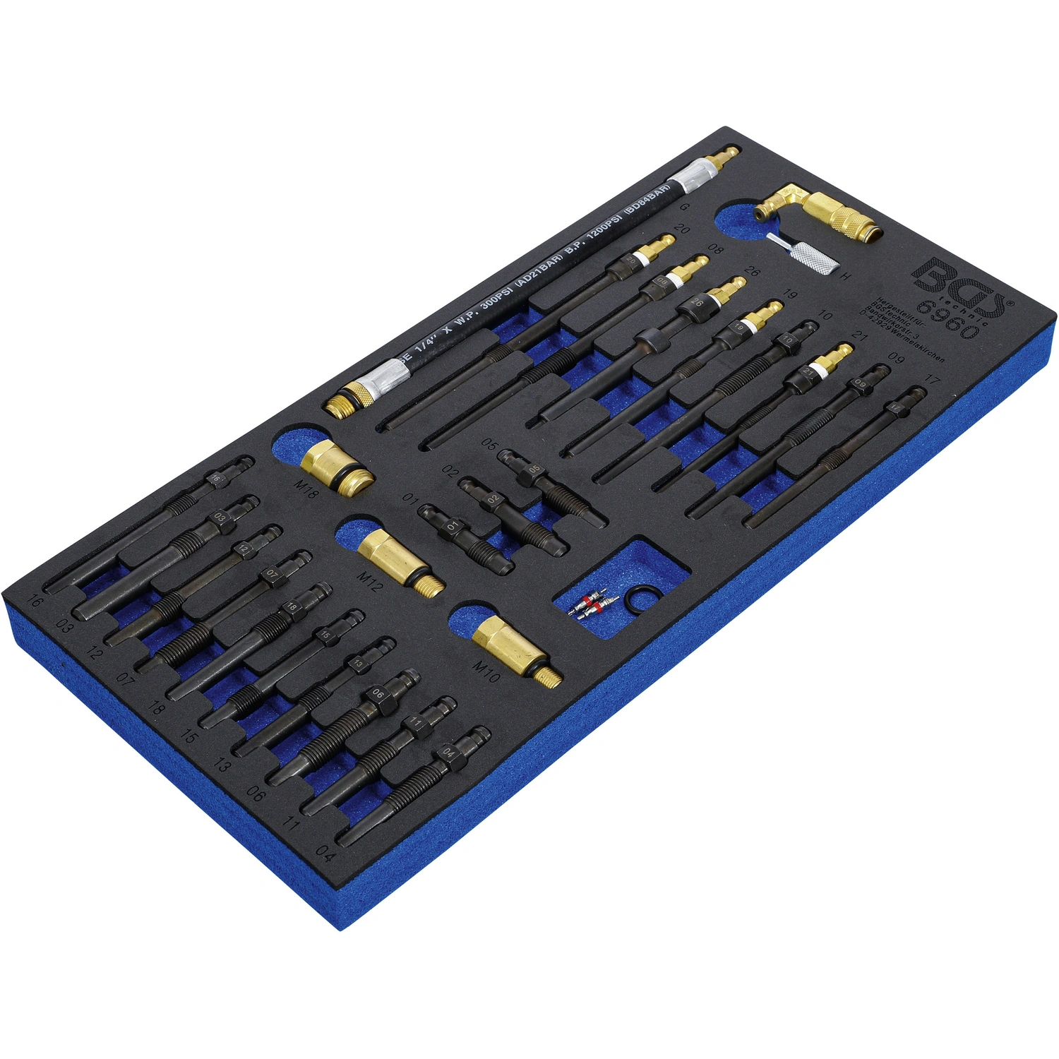 Werkstattwagen-Einlage, Werkstattwageneinlage Adapter-Satz f. Kompressions-u. Druckverl.tester 30-t