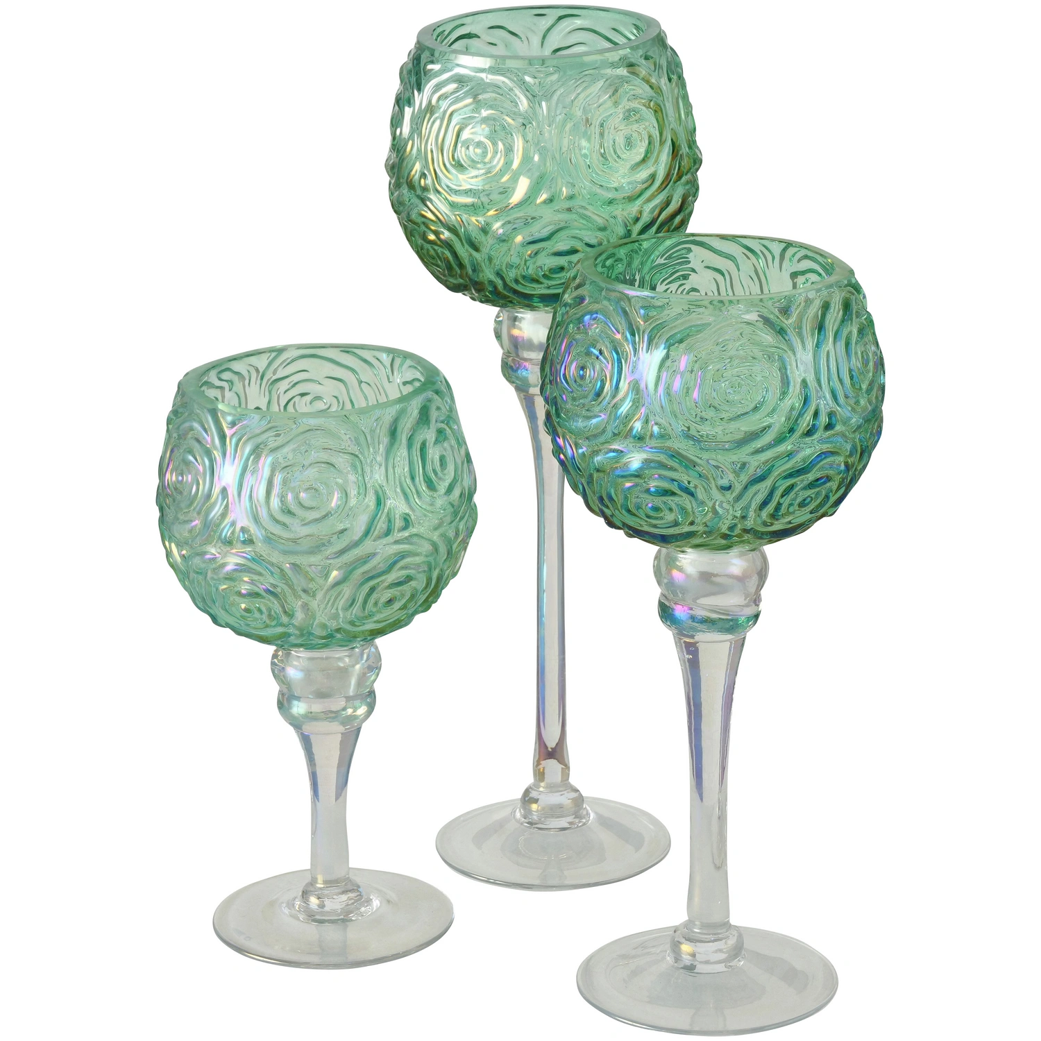 Windlicht, hellgrün, Glas