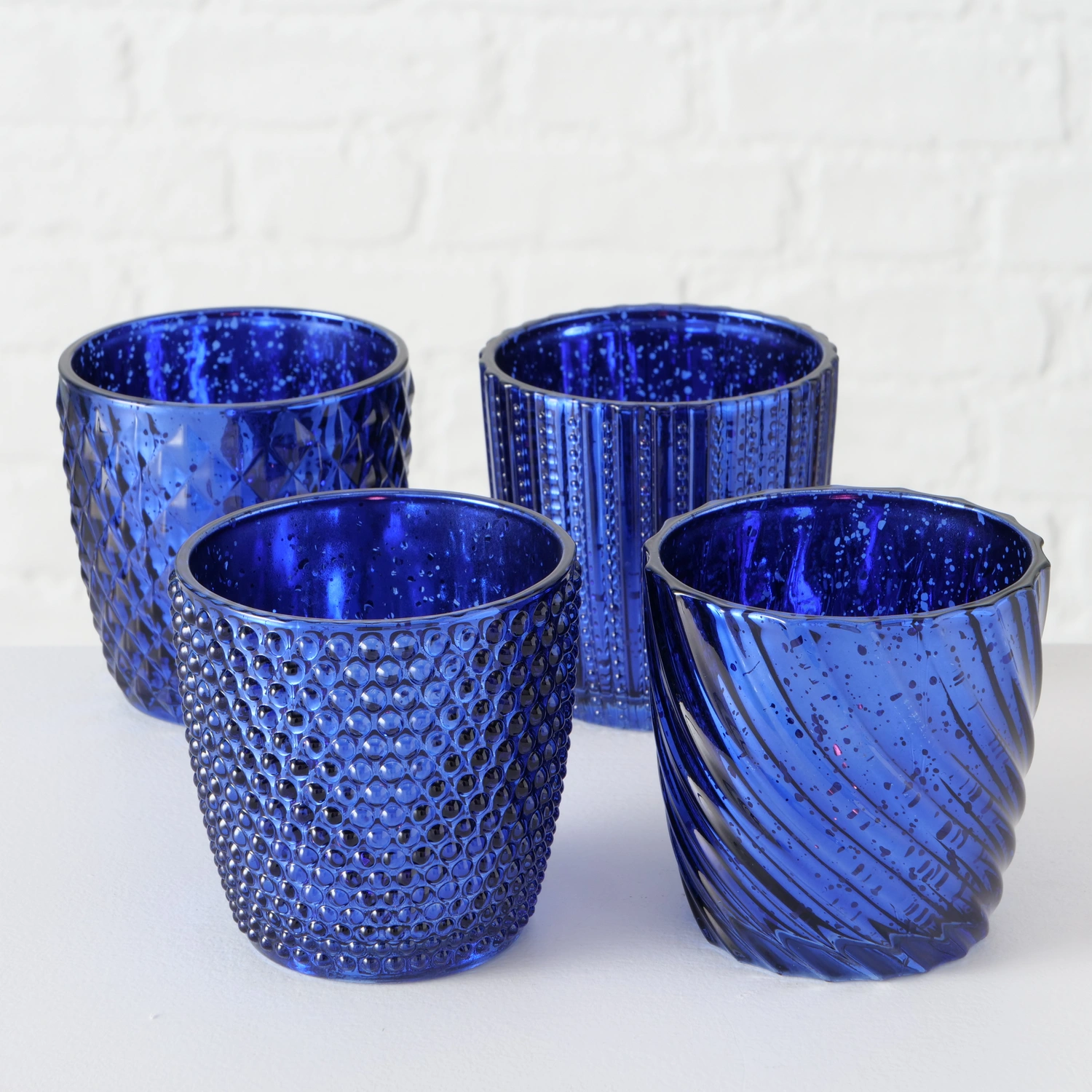 Windlicht »Matia«, blau, Glas