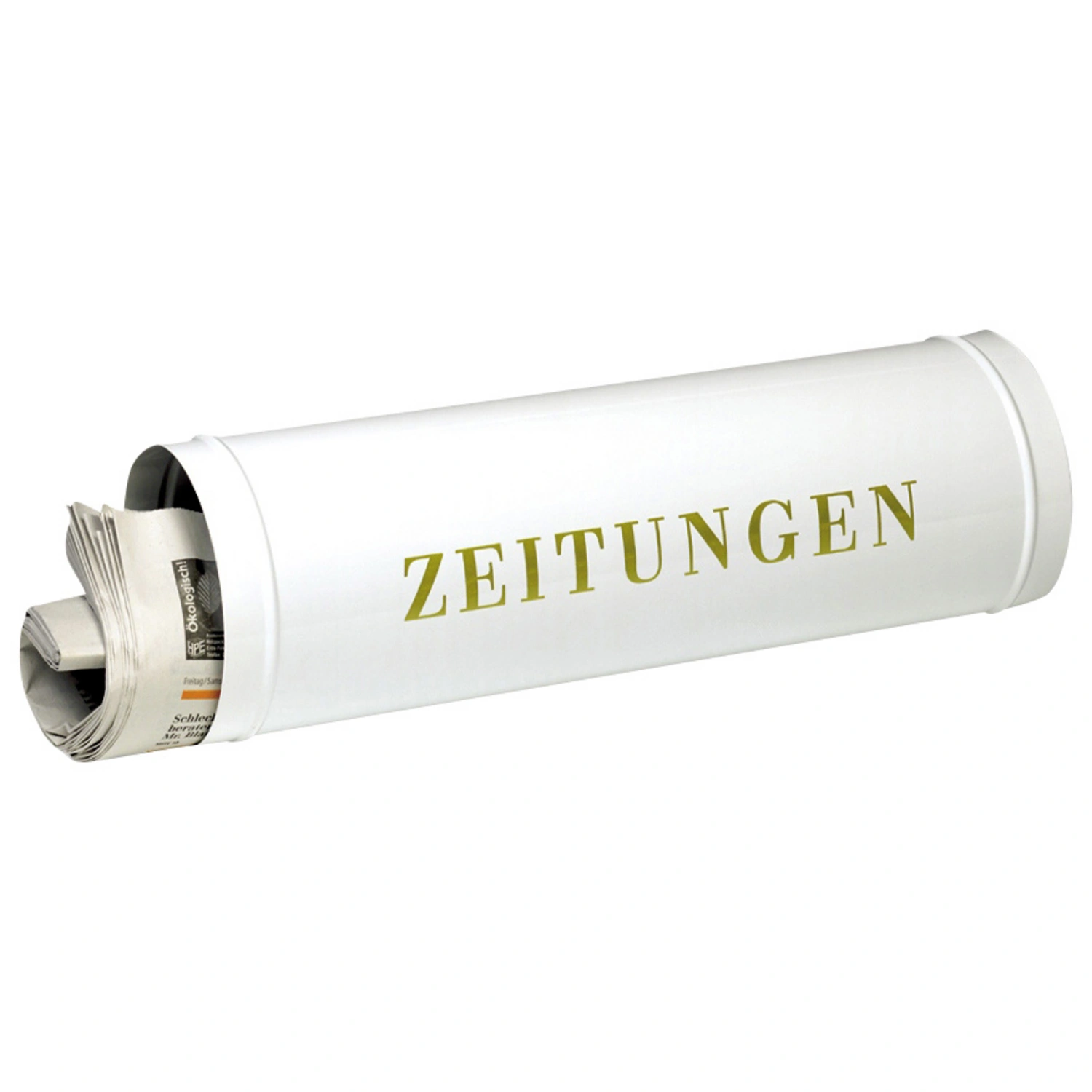 Zeitungsrolle »800«, rund, Stahl, weiß
