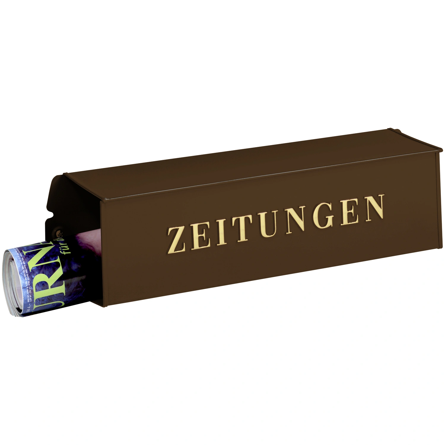 Zeitungsrolle »808«, eckig, Stahl, kupferfarben